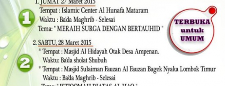 KAJIAN UMUM DIENUL ISLAM Bersama: Ust. Zaid Susanto, Lc. dari ( Jogyakarta )